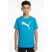 Puma teamRISE Logo Cotton Shirt Junior Lichtblauw - Wit 128