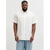Jack & Jones overhemd linnenblend big &amp; tall wit