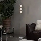 Ideal Lux Vloerlamp Binomio, wit / opaal, Woon-/ Eetkamer, metaal, Modern, vloerlamp