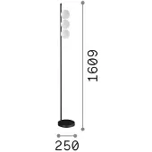 Ideal Lux Vloerlamp Binomio, messing / goud, Woon-/ Eetkamer, metaal, Modern, vloerlamp