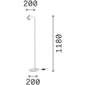 Ideal Lux Vloerlamp Dodo, dimbaar, zwart, Woon-/ Eetkamer, metaal, Modern, vloerlamp