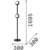 Ideal Lux Vloerlamp Bloom, messing / goud, Woon-/ Eetkamer, metaal, Modern, vloerlamp