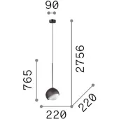 Ideal Lux Hanglamp Bloom, dimbaar, messing / goud, Woon-/ Eetkamer, metaal, Modern, hanglamp