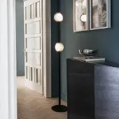 Ideal Lux Vloerlamp Bloom, zwart, Woon-/ Eetkamer, metaal, vloerlamp