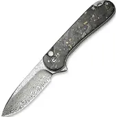 CIVIVI Elementum II Button Lock C18062P-10 Damascus, Carbon Fiber Golden Shred, zakmes