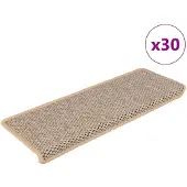 vidaXL Trapmatten zelfklevend 30 st sisal-look 65x21x4 cm lichtbeige