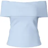 Pieces Pcgeorgina Off-shoulder Top Dames Blauw L