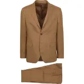 Suitable Linnen Suit Camel | Bruin | Maat 46