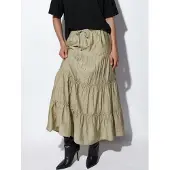 Busem Hooggewaisted Textured A-Line Maxi Rok
