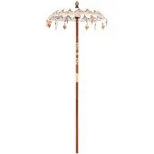 vidaXL Balinese Parasol Crème 125 x 125 x 260 cm Katoen