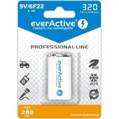 EverActive Rechargeable batteries Ni-MH 6F22 9V 320 mAh Professional - Batterie - 9V-Block