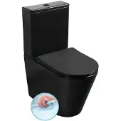 Boss & Wessing Bws paco staand toilet rimless glans zwart incl. Zitting pk/sk