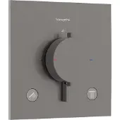 Hansgrohe Afbouwdeel Ecostat Comfort E Inbouwthermostaat Voor 2 Functies Brushed Black Chrome