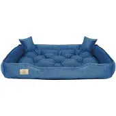 AIO Factory Hondenmand, speelbox, 115x95 cm, fluweel, blauw