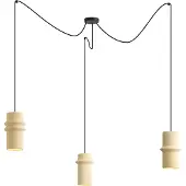 QAZQA Retro hanglamp beige 3-lichts - Monti