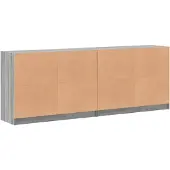 vidaXL Boekenkast met deuren 204x37x75 cm hout grijs sonoma eikenkleur