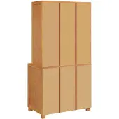 vidaXL Opslag Meubel Set 2 st Bruin 80 x 50 x 160 cm Massief Eikenhout