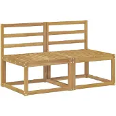 vidaXL 2 Stuk Buiten Midden Sofa Massief Acacia Hout Wit
