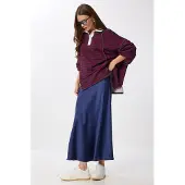 Happiness İstanbul Hoge Taille Satijnen Maxi Rok