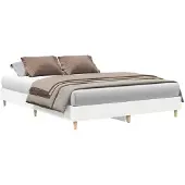 vidaXL Bedframe 2 st Wit 152 x 203 cm Bewerkt hout