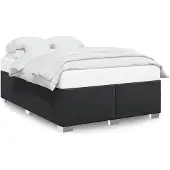 vidaXL Bedframe zonder matras 137x190 cm kunstleer zwart