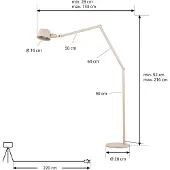 LUCANDE Vloerlamp Silka, crème / amber, Werkkamer / Kantoor, metaal, Modern, vloerlamp