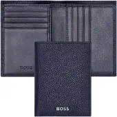 HUGO BOSS Leren Kaarthoes Classic Grained Card Case Dark Blue Donkerblauw
