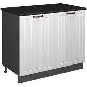 Vicco Wastafelkast Fame-Line, Wit Landhuis/Antraciet, 100 cm, WB Antraciet