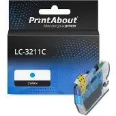 PrintAbout Inktcartridge LC-3211C Cyaan Hoge capaciteit geschikt voor Brother