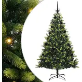 vidaXL Kunstmatige Scharnierende Kerstboom 300 LEDs Groen 210 cm