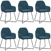 vidaXL Eetstoelen 6 st fluweel Blauw 55 x 50 x 84 cm