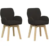 vidaXL Draaikrukken 2 st Bouclé Zwart 54 x 58 x 87 cm
