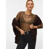 Vero Moda Shirt 'VMLOVA' bruin / cappuccino / zwart