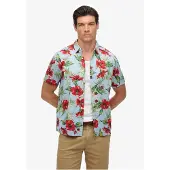 Superdry Overhemd 'Hawaiian' lichtblauw / lichtgroen / rood / bourgogne