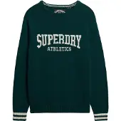 Superdry Trui 'Slouchy Intarsia' groen / wit