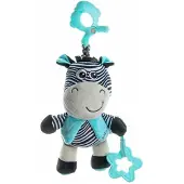 Baby Mix pluche zebra knuffel met clip 17cm - Buggyknuffel