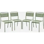 Sweeek - Set van 4 tuinstoelen metaal - amélia