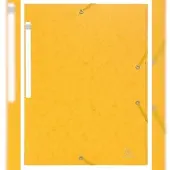 Exacompta 25x Scotten Elastomap + 3 kleppen in gewafeld glanskarton 600g/m2 - A4 - Geel - 55959E