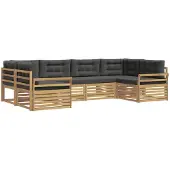 vidaXL Buiten bank set 6 st Wit en antracietkleurig