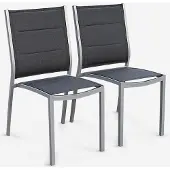 Sweeek - Set van 2 stapelbare chicago stoelen van aluminium en textileen