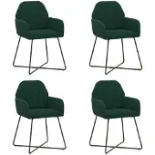 vidaXL Eetstoelen 4 st fluweel Donkergroen 55 x 50 x 84 cm
