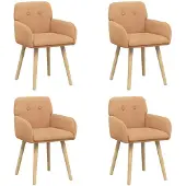 vidaXL Eetstoelen 4 st Bouclé Beige 59 x 57 x 85 cm