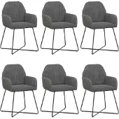 vidaXL Eetstoelen 6 st fluweel Donkergrijs 55 x 50 x 84 cm