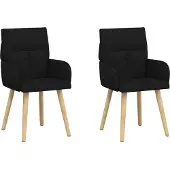 vidaXL Eetstoelen 2 st Stof Zwart 60 x 56 x 96 cm