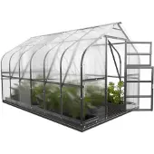 BAUMERA Kas KLASIKA STANDART 10 (2,5 x 4 m) met fundering, 6 mm polycarbonaat en dakluiken met automatische openers.