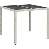 vidaXL Tuin Tafel Wit 90 x 90 x 75 cm poly rattan