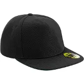 Beechfield Unisex Adult Original Flat Peak Snapback Cap (Zwart/Zwarte/Zwarte)