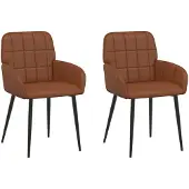 vidaXL Eetstoelen 2 st Kunstleer Bruin 57 x 50 x 85 cm