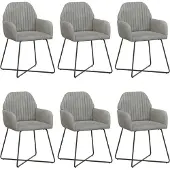vidaXL Eetstoelen 6 st fluweel Lichtgrijs 55 x 50 x 84 cm