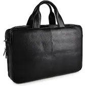 Plevier Jimmy Aktentas Leder 31 cm Laptopvak zwart